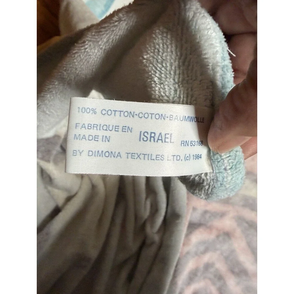 Vintage 80s TerriMondo Clari Sailboats Beach Towel 100% Cotton Israel